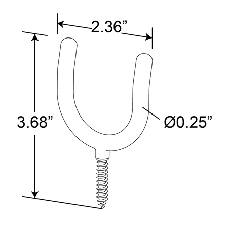 Prime-Line Screw-In Utility Hook, 3-1/2 in., Steel Rod, Gray Rubber Coating MP9209-6